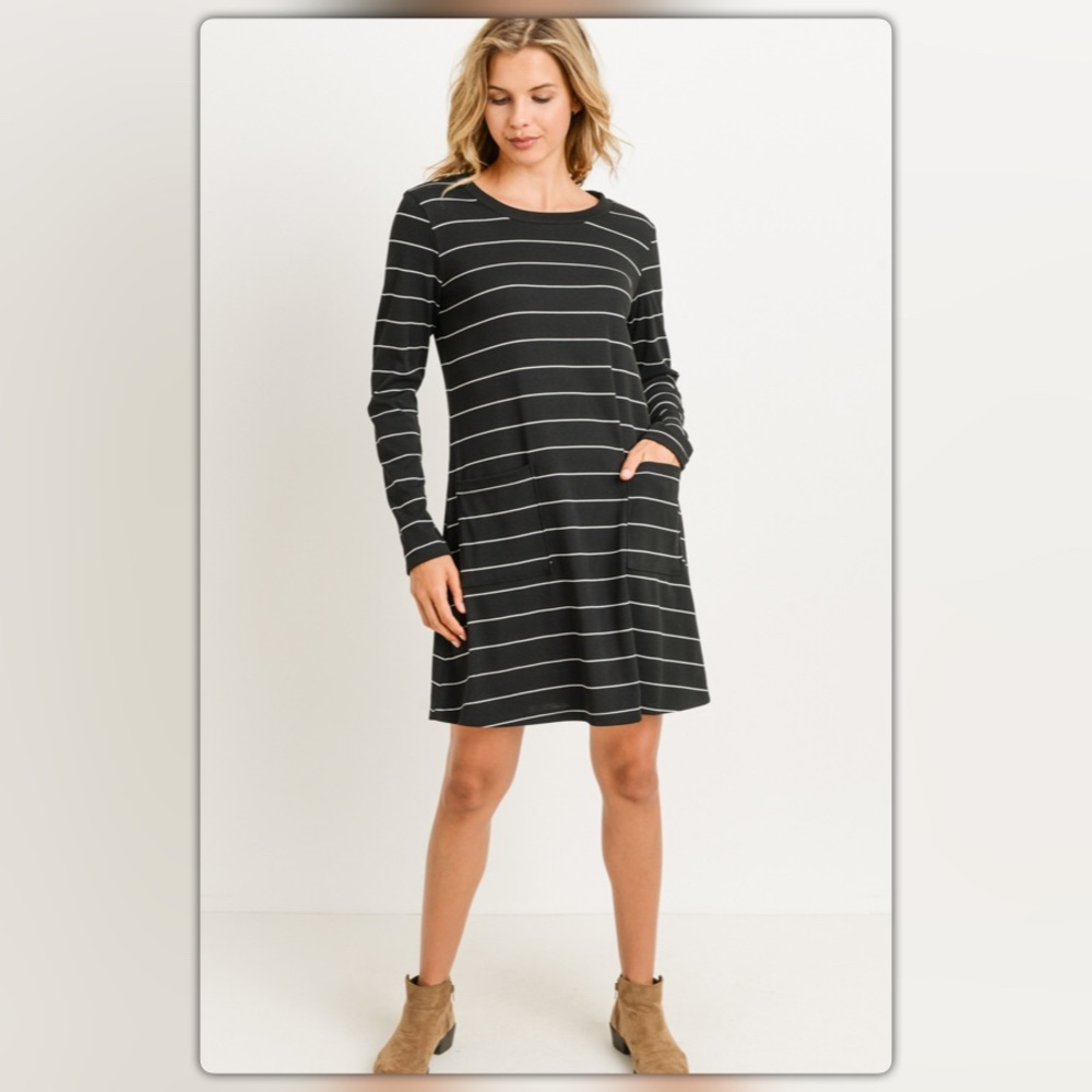 Black and White Striped Dress